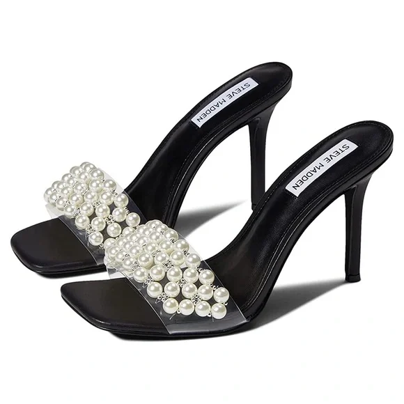 New Steve Madden Sift Pearl PVC Heels - Picture 1 of 6
